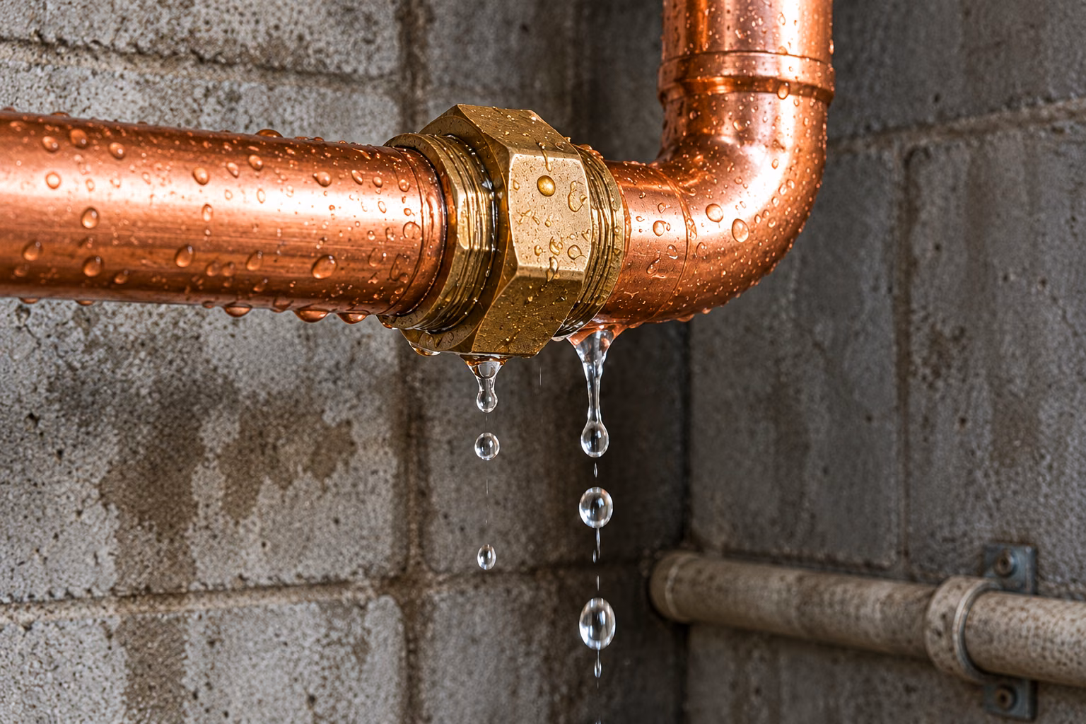 Leaking pipe joint